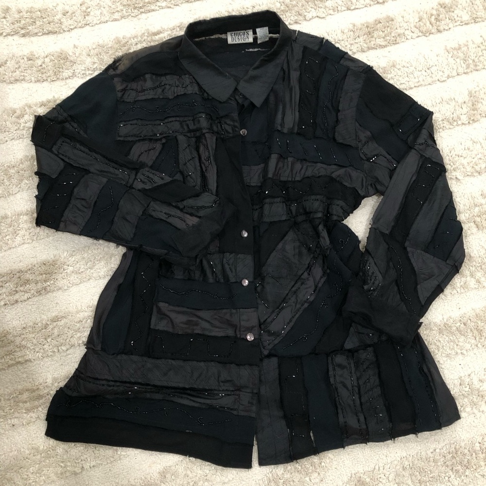Vintage Chico's Black Patchwork Blazer - image 2